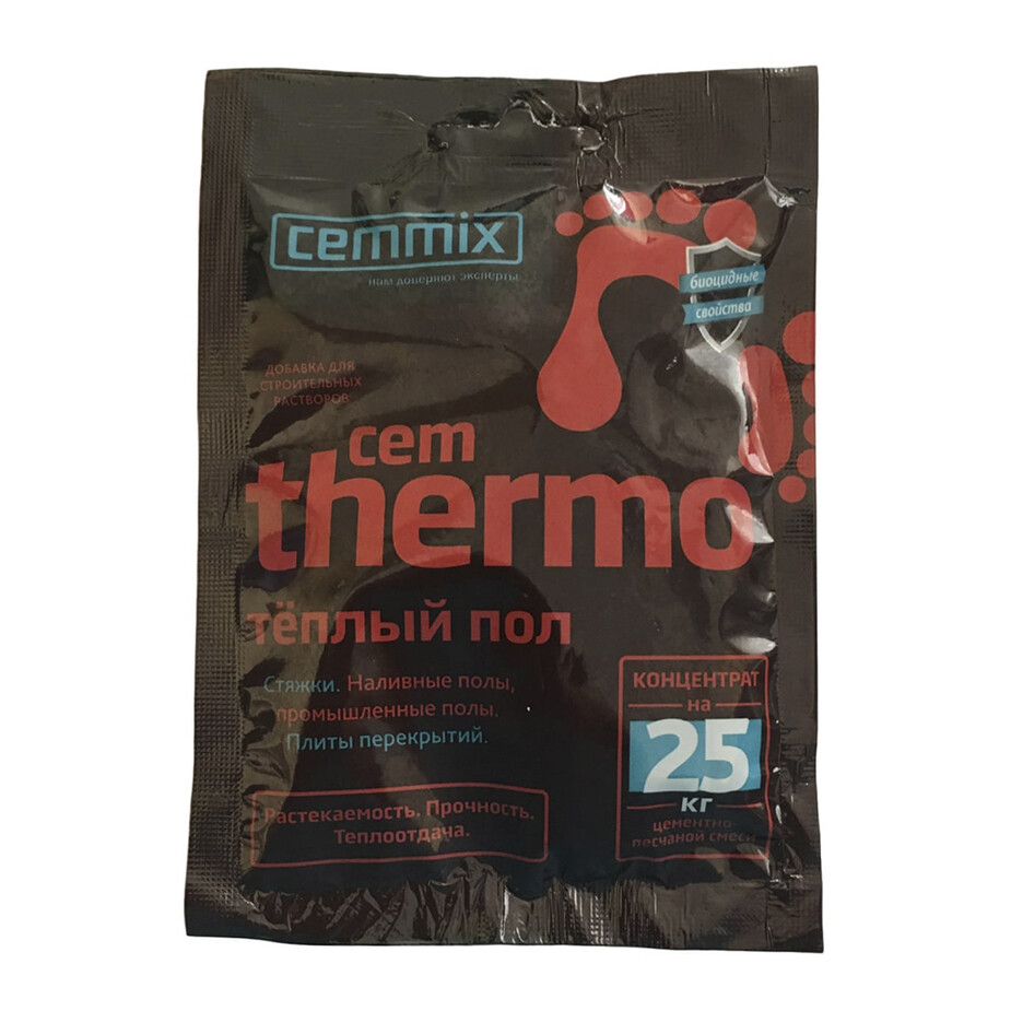 Добавка для теплых/ наливных/ промышленных полов и стяжек цементная CemMix CemThermo концентрат саше 50 мл фото 0