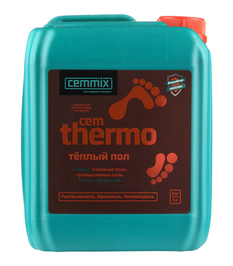 Добавка для теплых/ наливных/ промышленных полов и стяжек CemMix CemThermo 5 л фото 0