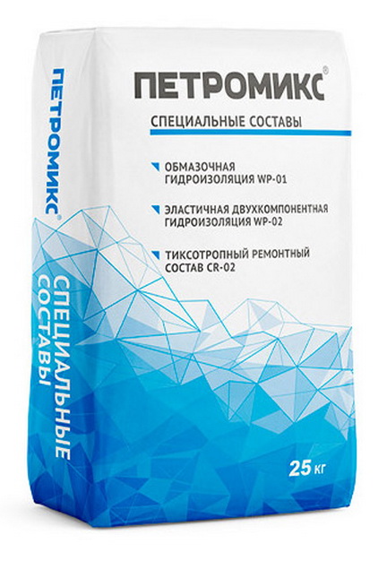 Гидроизоляция обмазочная двухкомпонентная ПЕТРОМИКС WP-02 (компонент А) 25 кг