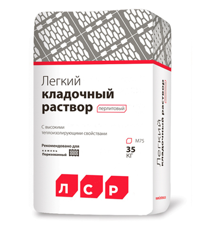 Легкий кладочный перлитовый раствор ЛСР 35 кг