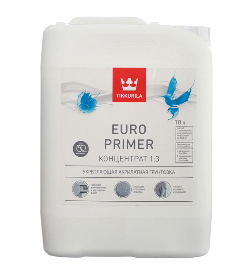 Грунт Tikkurila Euro Primer 10 л концентрат 1:3 фото 0