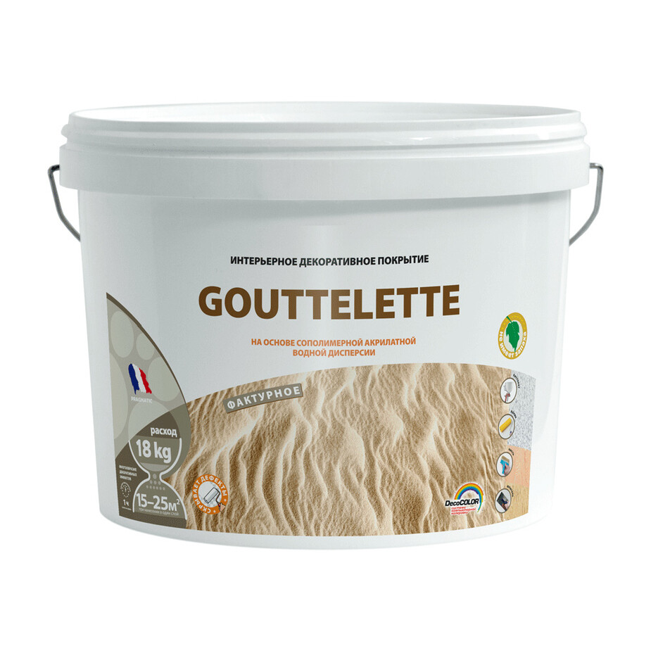 Штукатурка декоративная Pragmatic Gouttelette шуба белая 18 кг фото 0