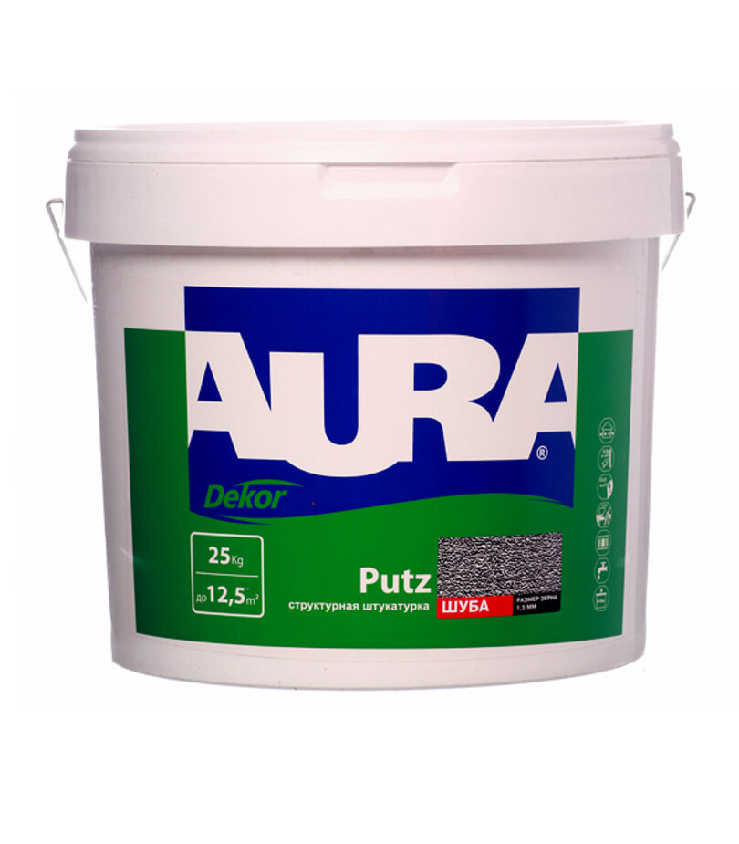 Штукатурка декоративная структурная Aura Dekor Putz шуба белая 1,5 мм 25 кг фото 0