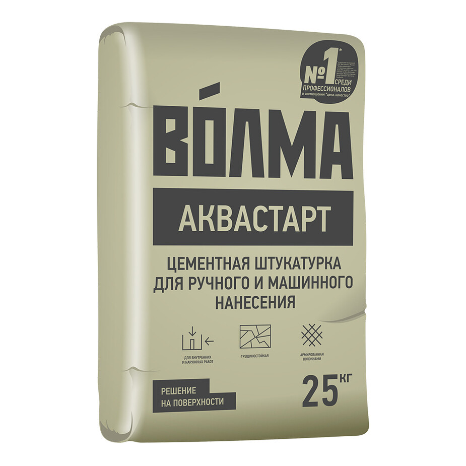 Штукатурка цементная Волма Аквастарт 25 кг фото 0