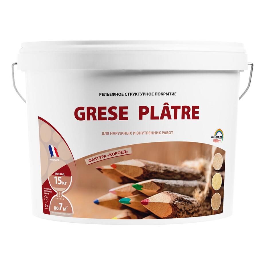Штукатурка декоративная Pragmatic Grese Platre короед белая 1,5 мм 15 кг фото 0
